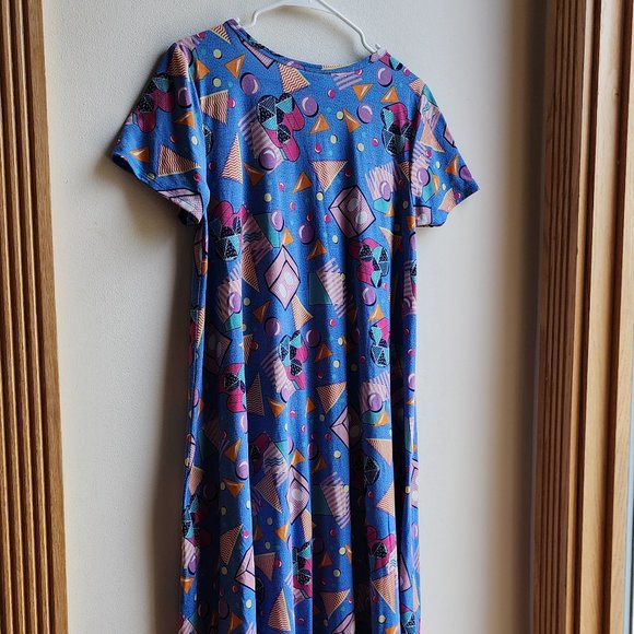 LuLaRoe 80s Geometric Print Midi Dress Size Medium - Picture 11 of 15